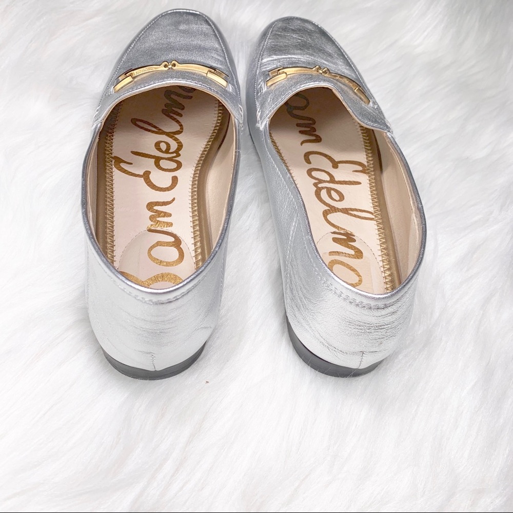 SOLD-Sam Edelman Metallic Leather Slip On Loafer - Picture 4 of 7